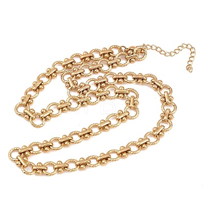 8MM 304 Stainless Steel Twisted Ring Link Chain Necklaces NJEW-Z105-04G-02-1