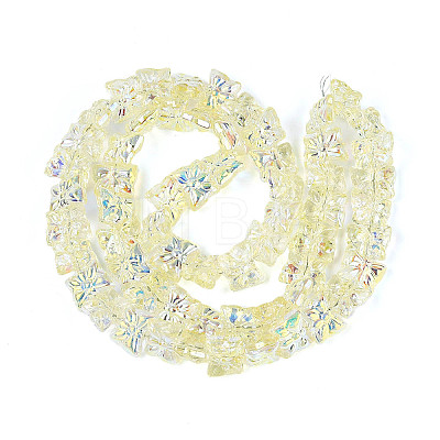 Baking Paint Electroplate Transparent Glass Beads Strands EGLA-N020-05H-1