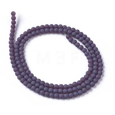 Frosted Opaque Glass Bead Strands X-FGLA-G002-A04-1