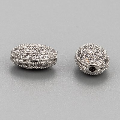 Brass Micro Pave Cubic Zirconia Beads ZIRC-F001-54P-1