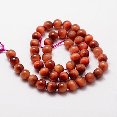 Natural Tiger Eye Bead Strands G-O155-01A-8mm-1