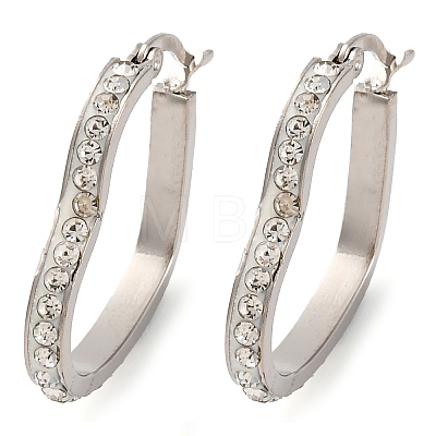 304 Stainless Steel Heart Hoop Earrings EJEW-S242-01P-B-1