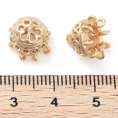 Brass Micro Pave Clear Cubic Zirconia Pendant Bead Cap Bails KK-U028-03G-1