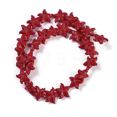 Synthetic Coral Dyed Carved Beads Strands CORA-K009-06B-04-1