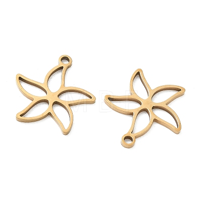Hollow 201 Stainless Steel Pendants STAS-F337-10G-G-1