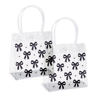 Rectangle Transparent Printed PVC Plastic Gift Tote Bags ABAG-TADJ0002-002G-1