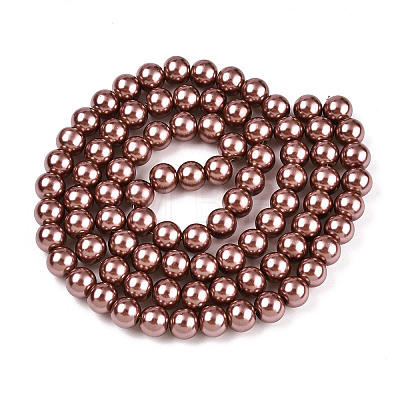 Baking Painted Pearlized Glass Pearl Round Bead Strands HY-Q003-10mm-92-1