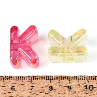 UV Plating Transparent Acrylic European Beads OACR-M027-02K-1