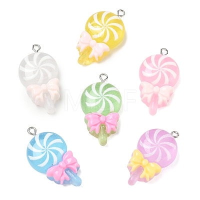 Frosted Resin with Alloy Pendants RE-CBA14F0-05-1