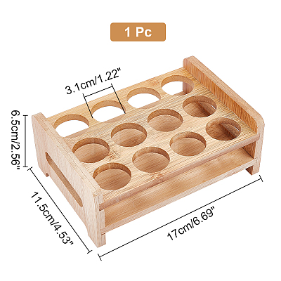 12 Round Holes Bamboo Shot Glasses Holders AJEW-WH0317-06-1