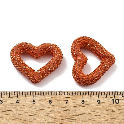 Heart Shape Polymer Clay Rhinestone Beads CLAY-NH0001-09A-11-1