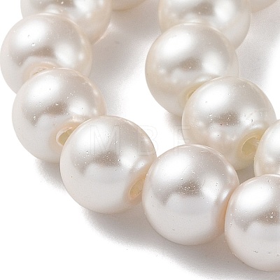 (Defective Closeout Sale: Fading) Baking Painted Pearlized Glass Pearl Round Bead Strands HY-XCP0001-12-1