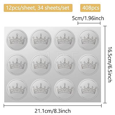 34 Sheets Custom Silver Foil Embossed PET Picture Sticker DIY-WH0528-022-1