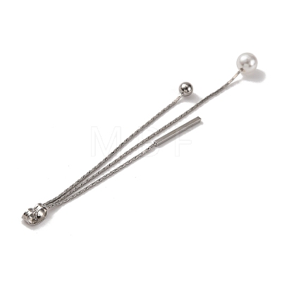 Brass with ABS Plastic Imitation Pearl Charm Ear Nuts LS-KK-G510-11P-1