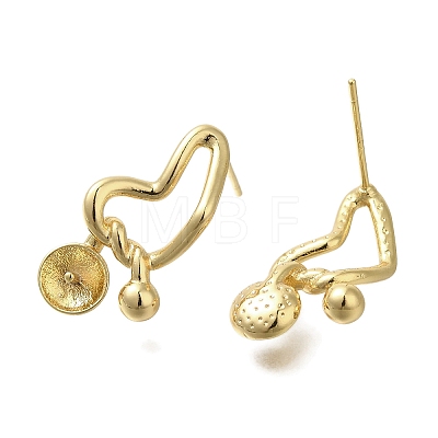 Brass Stud Earring Findings KK-K388-13G-1