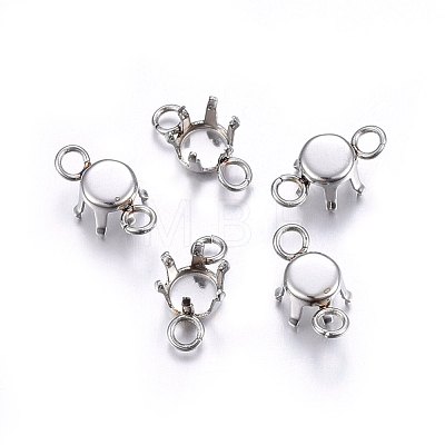 304 Stainless Steel Rhinestone Claw Settings STAS-O107-21P-1