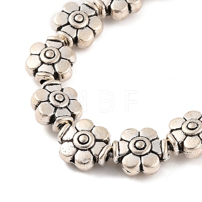 Tibetan Style Flower Alloy Bead Strands X-TIBEB-O007-04-NR-1