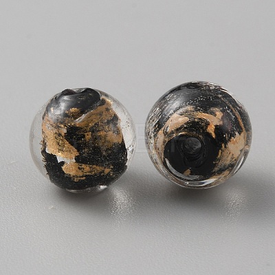 Handmade Gold Sand Lampwork Beads LAMP-WH0011-03B-02-1