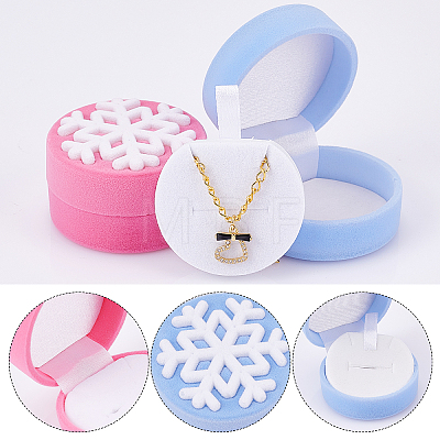 CHGCRAFT 4Pcs 2 Colors Velvet Jewelry Packing Boxes VBOX-CA0001-003-1
