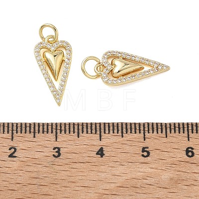Brass Micro Pave Clear Cubic Zirconia Pendants KK-T085-16E-G-1