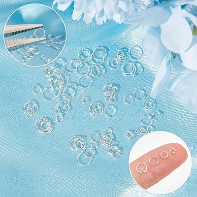 80Pcs 4 Size 925 Sterling Silver Open Jump Rings STER-CN0001-16-1