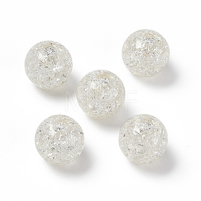 Transparent Crackle Acrylic Bead OACR-H019-02B-1