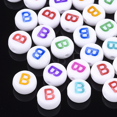 Initial Acrylic Beads OACR-E001-20B-1