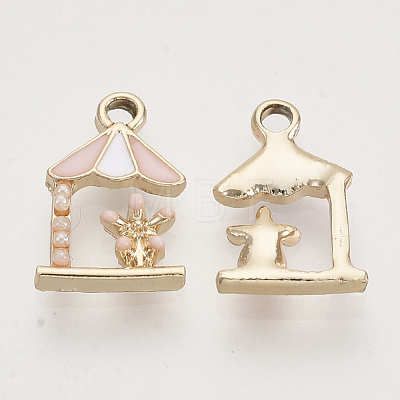 Light Gold Plated Alloy Charms X-ENAM-T009-43C-1