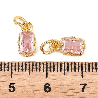 Brass Pave Cubic Zirconia Charms KK-K340-50G-05-1