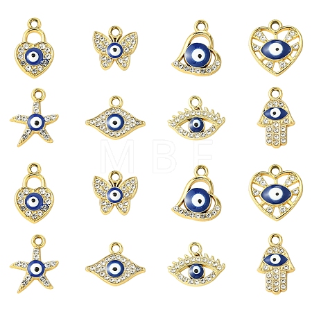 16Pcs 8 Styles UV Plating Alloy Enamel Pendants FIND-FS0002-74-1