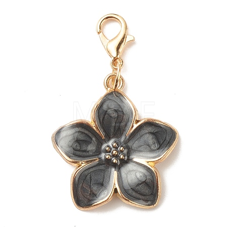 Alloy Enamel Flower Pendant Decorations HJEW-JM00657-02-1