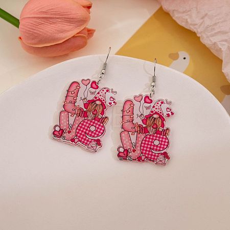 Valentine's Day Acrylic Dangle Earrings FS-WGA423C-01-1