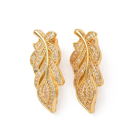 Brass Micro Pave Cubic Zirconia Twister Clasps KK-K422-03G-1