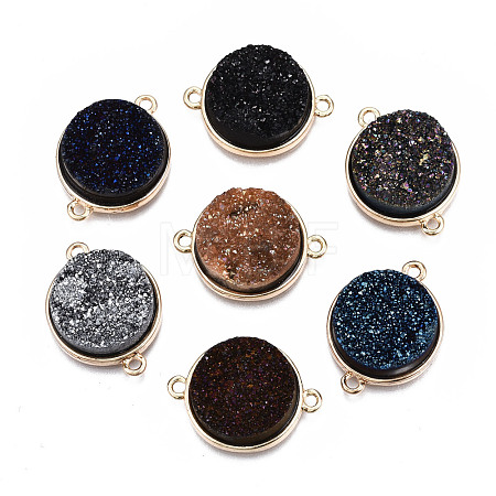 Natural Druzy Agate Links Connectors G-T131-86-1