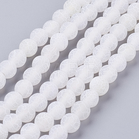 Natural Crackle Agate Beads Strands X-G-G055-6mm-5-1