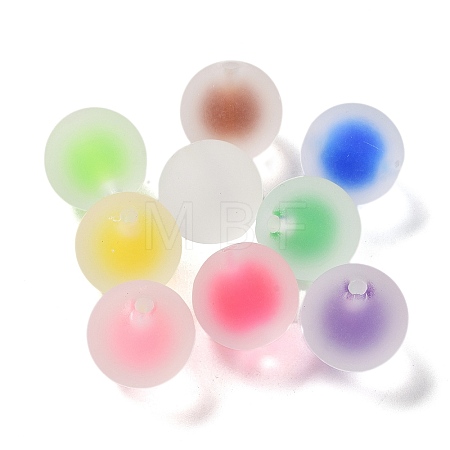 UV Plating Iridescent Frosted Acrylic Beads MACR-D032-07B-1