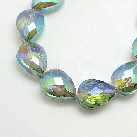 Electroplate Crystal Glass Teardrop Beads Strands EGLA-F066B-05-1