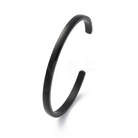 Ion Plating(IP) 304 Stainless Steel Cuff Bangles STAS-I110-10-4mm-B-1