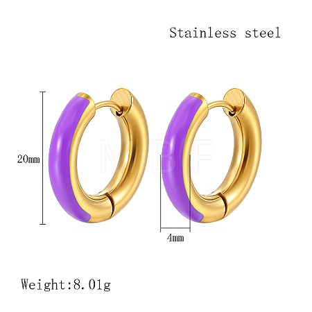 Real 18K Gold Plated 304 Stainless Steel Hoop Earrings UA1409-2-1