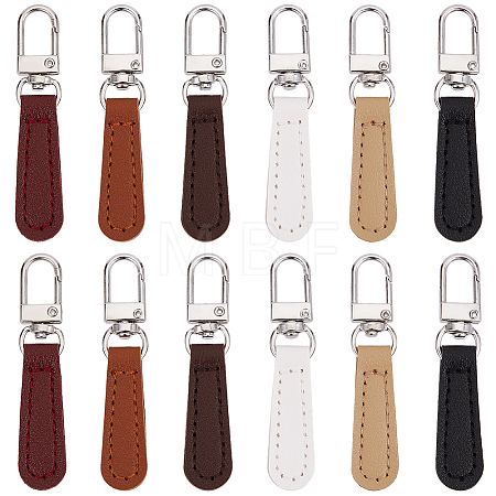 12Pcs PU Leather Zipper Pull Tabs FIND-CY0002-33A-1