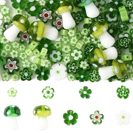 156Pcs 9 Styles Handmade Millefiori Glass Bead Strands LAMP-FS0001-49-1