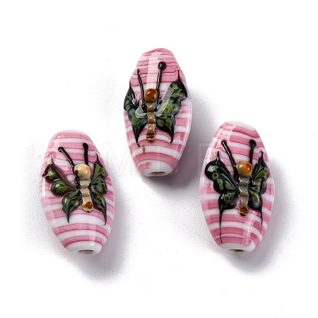 Oval Handmade Lampwork Beads  LAMP-G137-D07-1
