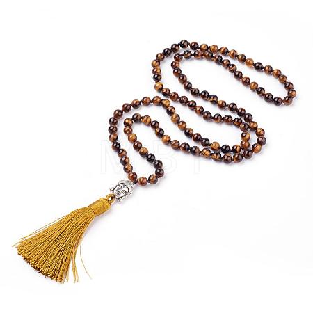 Tassel Pendant Necklaces NJEW-P191-A01-1