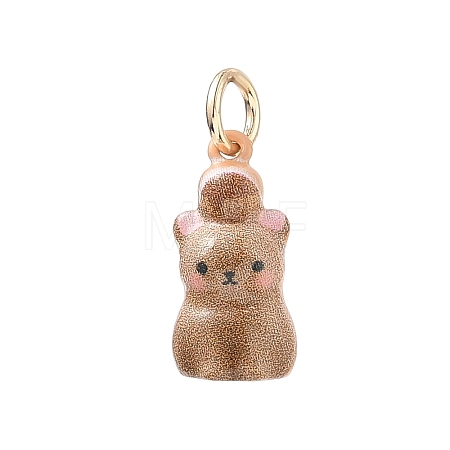 Spray Painted Brass Pendants KK-CBAE20A-01L-G-1
