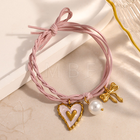 304 Stainless Steel Enamel & Resin Charms Bracelets BJEW-B170-01G-02-1