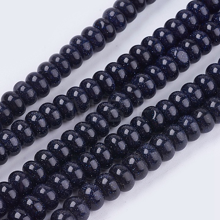 Synthetic Blue Goldstone Beads Strands X-G-S105-8mm-22-1