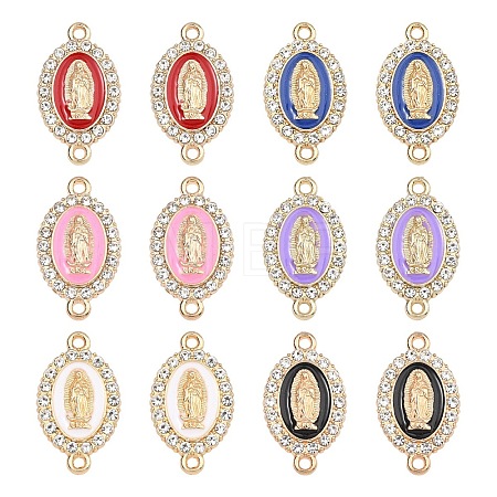 12Pcs 6 Colors Religion Alloy Enamel Connector Charms FIND-YW0012-24-1