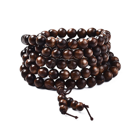 Mala Bead Bracelet X-WOOD-T030-02-1