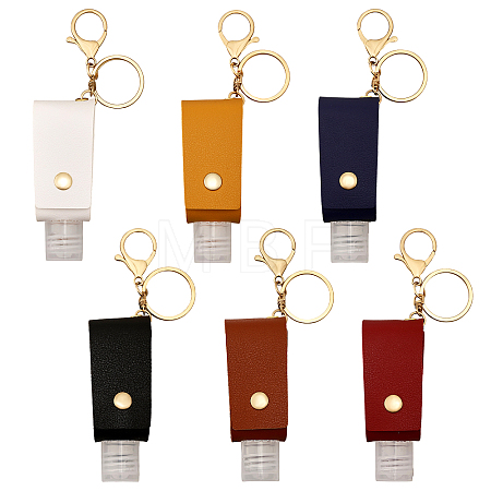 6Pcs 6 Colors Plastic Hand Sanitizer Bottle AJEW-CA0004-05-1
