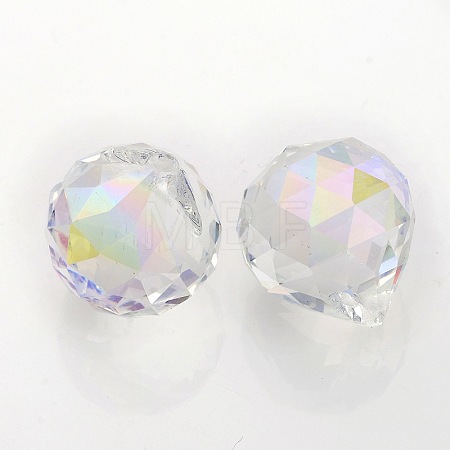 Faceted Round Glass Pendants GLAA-O008-G03-1